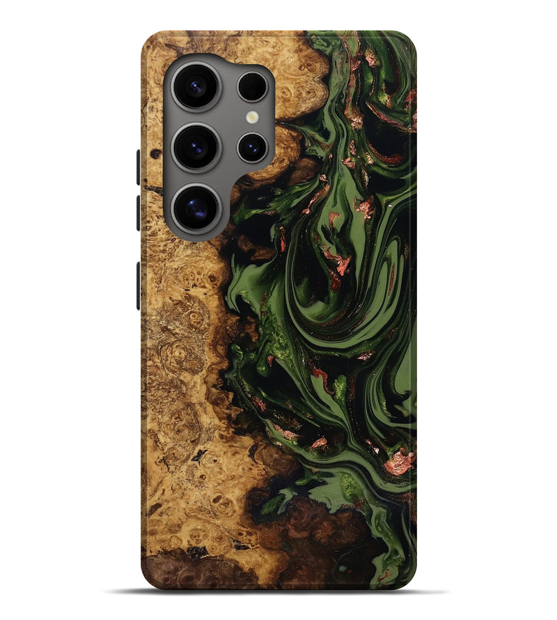 Galaxy S25 Ultra Wood Live Edge Phone Case - Nathaly (Green, 818016)