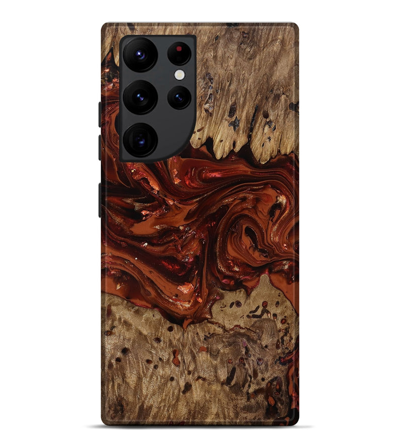Galaxy S22 Ultra Wood Live Edge Phone Case - Deena (Red, 818021)