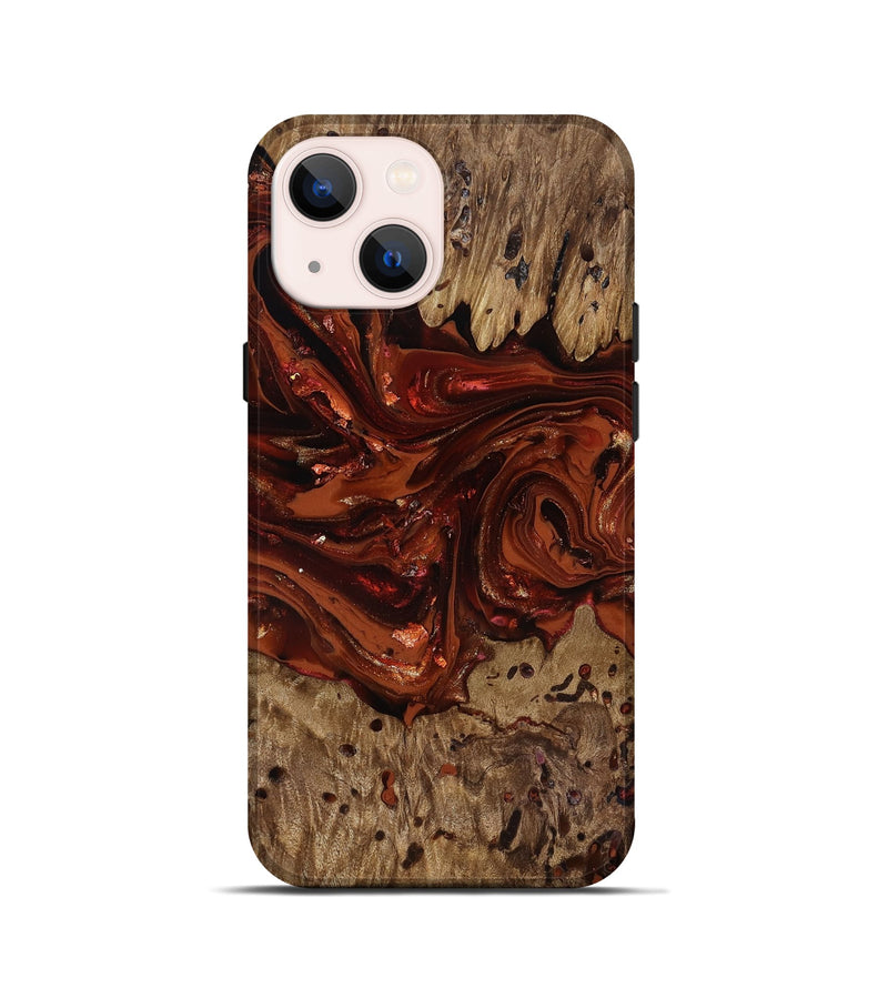 iPhone 13 mini Wood Live Edge Phone Case - Deena (Red, 818021)
