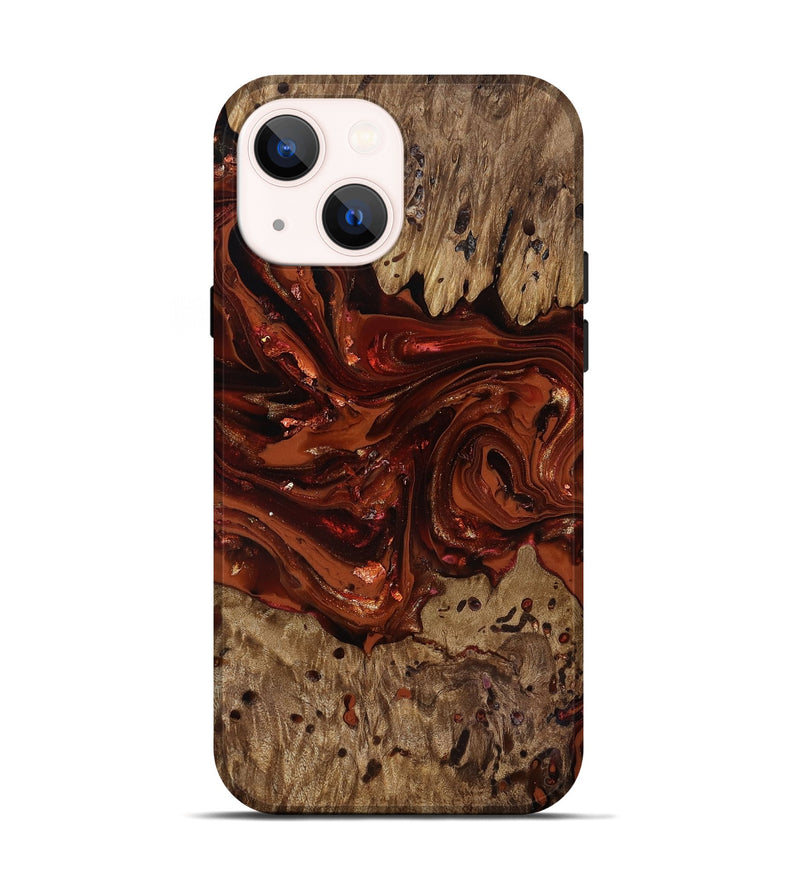 iPhone 14 Wood Live Edge Phone Case - Deena (Red, 818021)