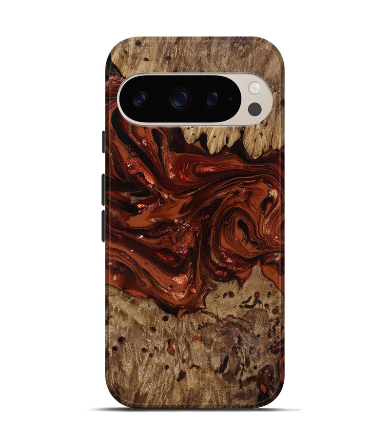 Pixel 9 Wood Live Edge Phone Case - Deena (Red, 818021)