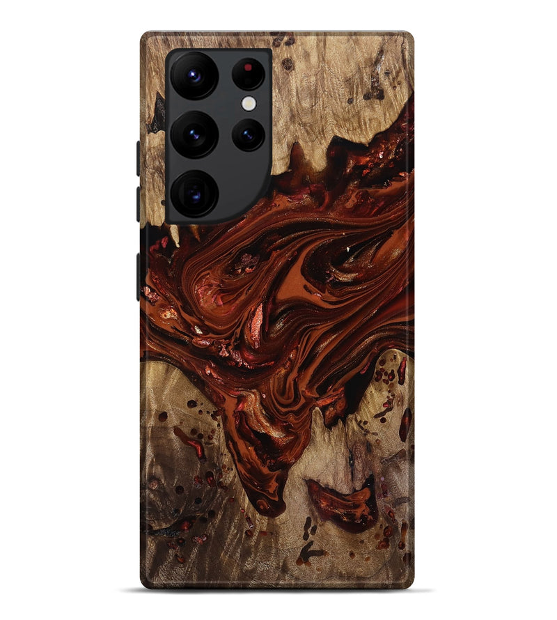 Galaxy S22 Ultra Wood Live Edge Phone Case - Kaylin (Red, 818022)