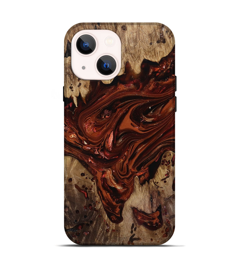 iPhone 14 Wood Live Edge Phone Case - Kaylin (Red, 818022)