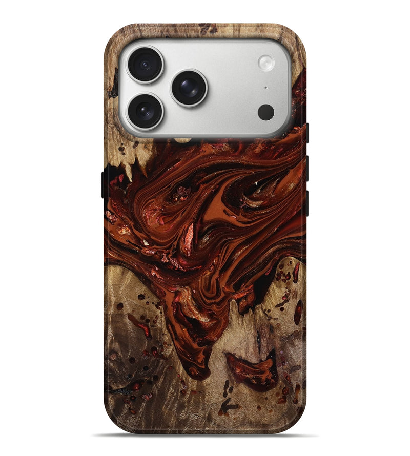 iPhone 17 Pro Max Wood Live Edge Phone Case - Kaylin (Red, 818022)