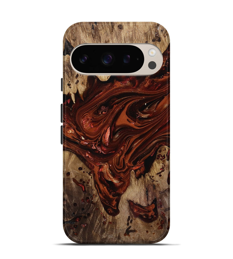 Pixel 9 Wood Live Edge Phone Case - Kaylin (Red, 818022)