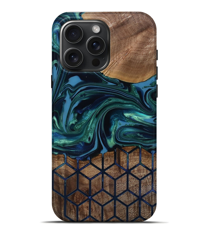 iPhone 16 Pro Max Wood Live Edge Phone Case - Myrtice (Pattern, 818023)