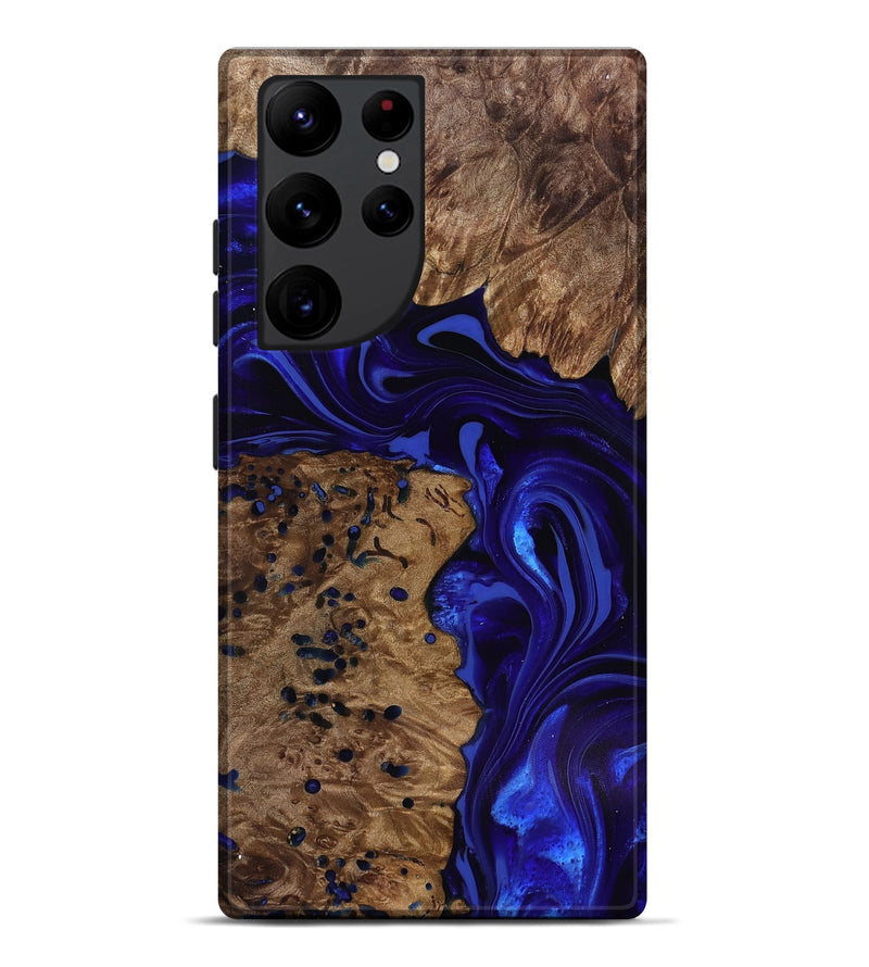 Galaxy S22 Ultra Wood Live Edge Phone Case - Bryon (Blue, 818025)