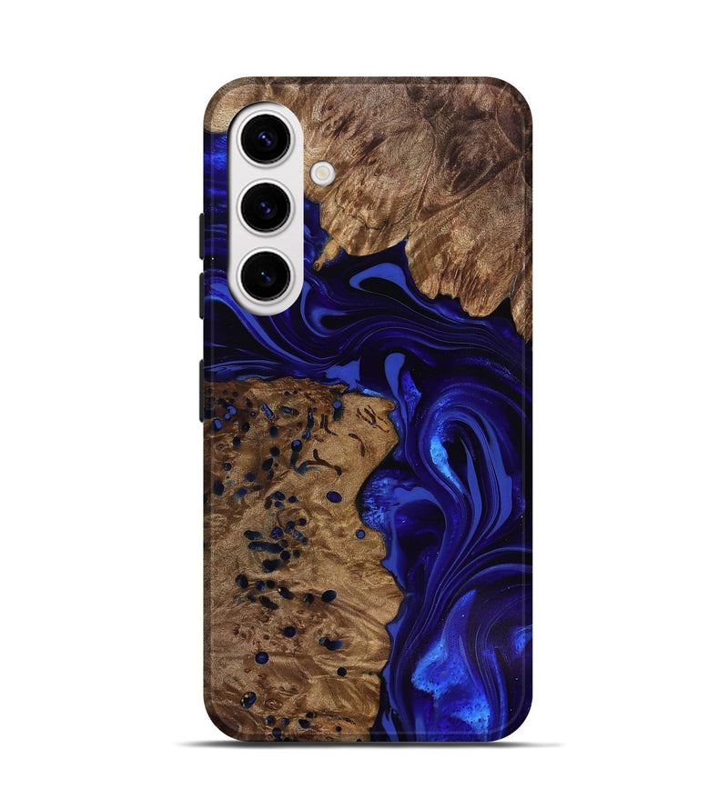 Galaxy S25 Wood Live Edge Phone Case - Bryon (Blue, 818025)