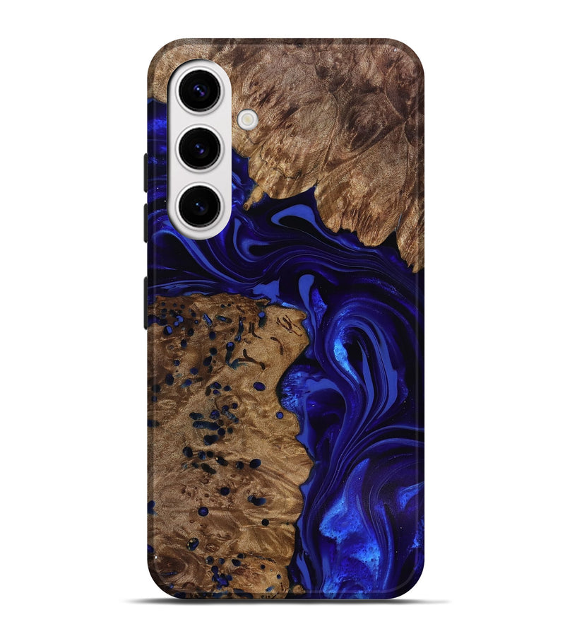 Galaxy S25 Plus Wood Live Edge Phone Case - Bryon (Blue, 818025)