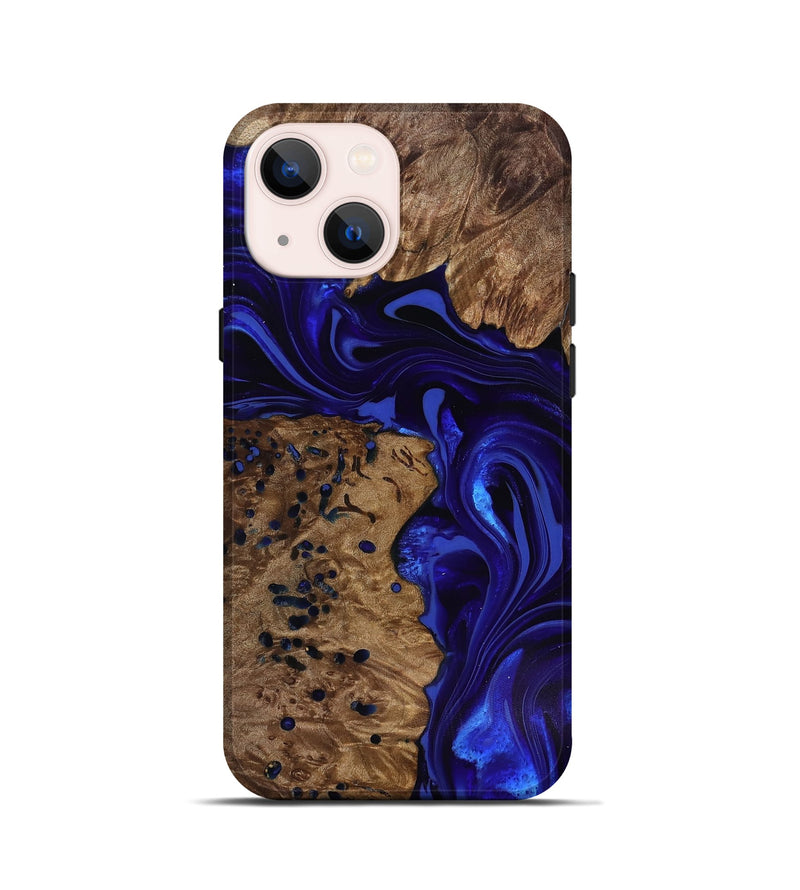 iPhone 13 mini Wood Live Edge Phone Case - Bryon (Blue, 818025)