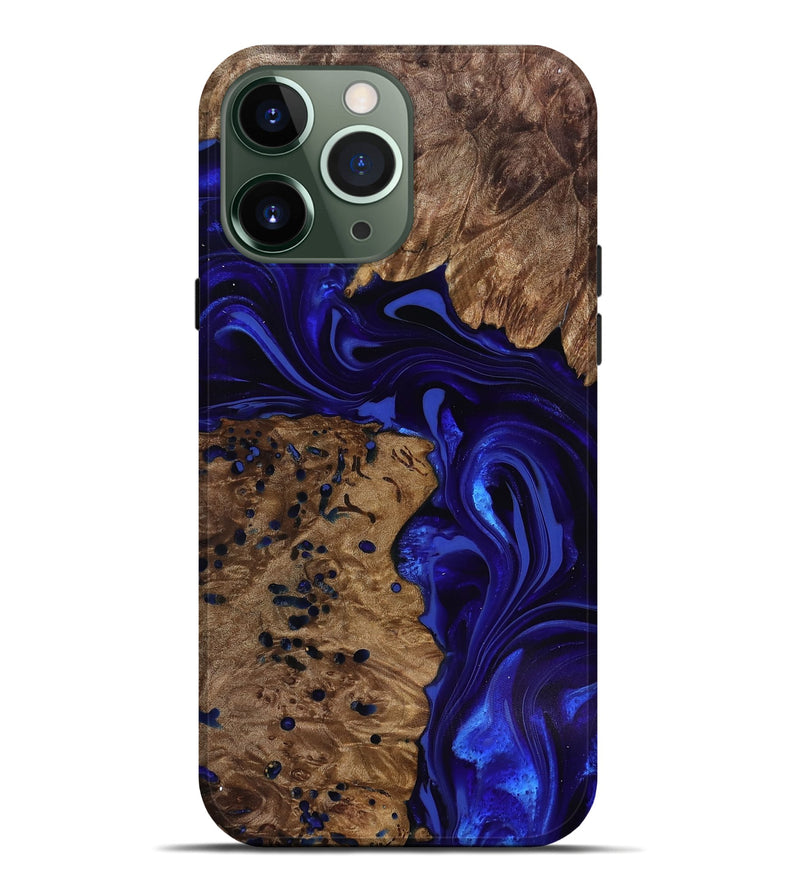 iPhone 13 Pro Max Wood Live Edge Phone Case - Bryon (Blue, 818025)