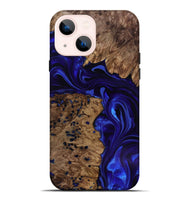 iPhone 14 Plus Wood Live Edge Phone Case - Bryon (Blue, 818025)