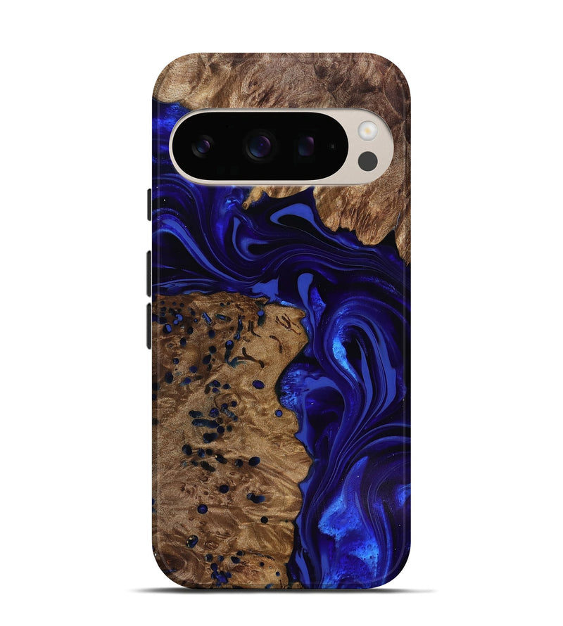 Pixel 10 Pro Wood Live Edge Phone Case - Bryon (Blue, 818025)