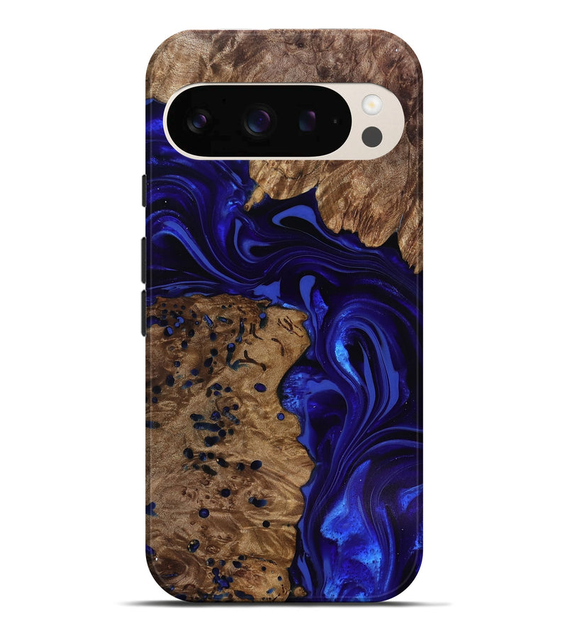 Pixel 10 Pro XL Wood Live Edge Phone Case - Bryon (Blue, 818025)