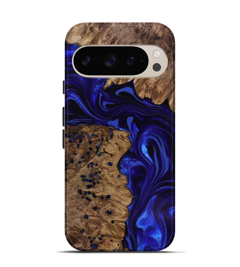Pixel 9 Wood Live Edge Phone Case - Bryon (Blue, 818025)