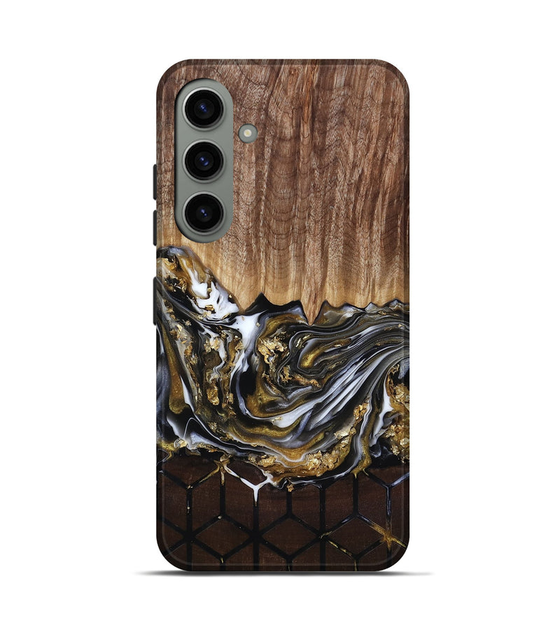 Galaxy S24 Wood Live Edge Phone Case - Lucy (Black & White, 818026)