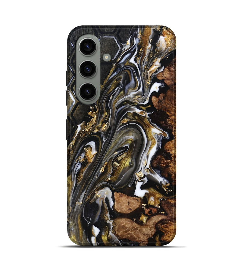 Galaxy S24 Wood Live Edge Phone Case - Latoya (Black & White, 818029)