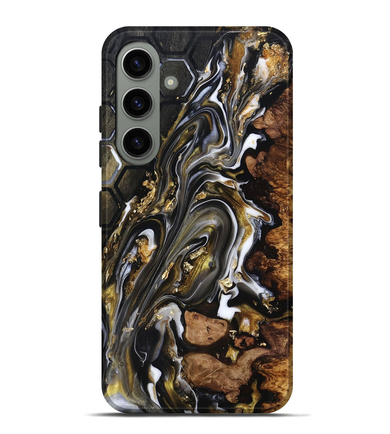 Galaxy S24 Plus Wood Live Edge Phone Case - Latoya (Black & White, 818029)
