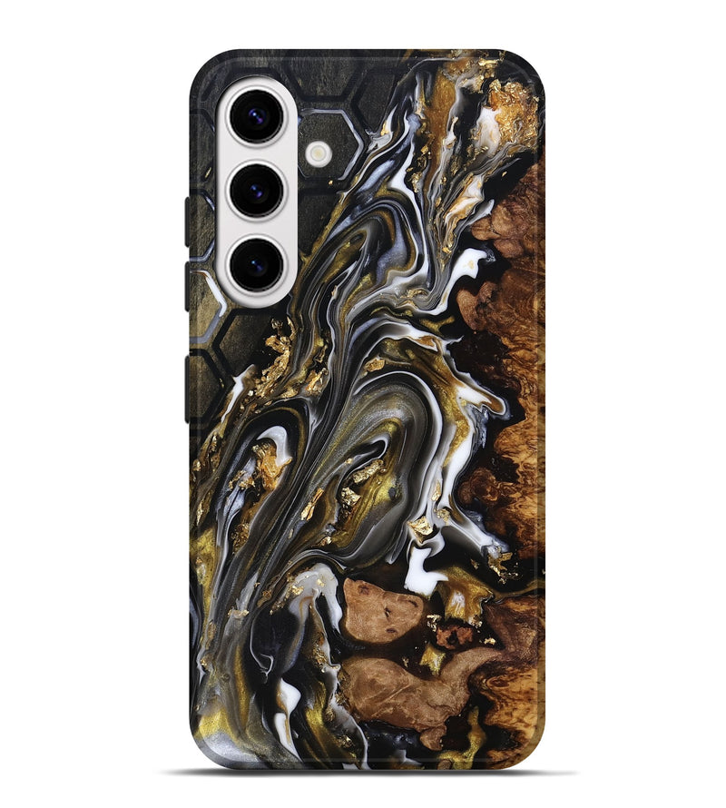 Galaxy S25 Plus Wood Live Edge Phone Case - Latoya (Black & White, 818029)