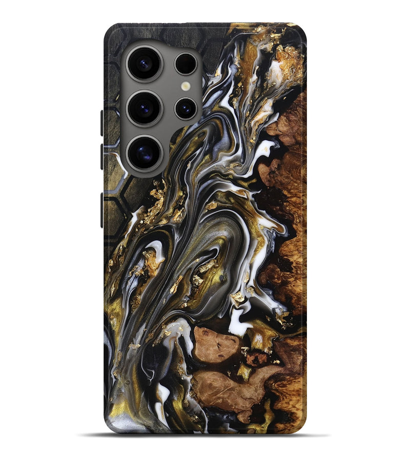 Galaxy S25 Ultra Wood Live Edge Phone Case - Latoya (Black & White, 818029)