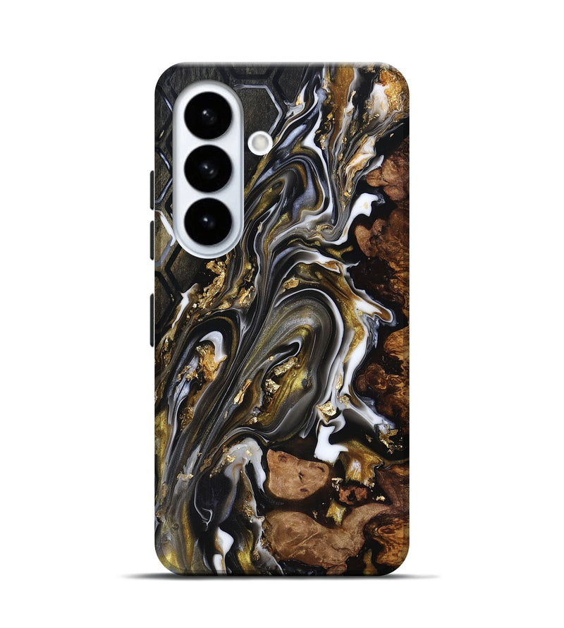 Galaxy S26 Wood Live Edge Phone Case - Latoya (Black & White, 818029)