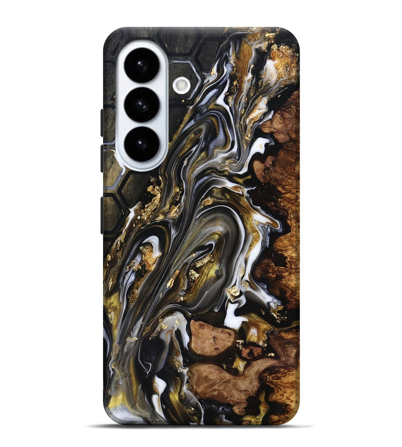 Galaxy S26 Plus Wood Live Edge Phone Case - Latoya (Black & White, 818029)