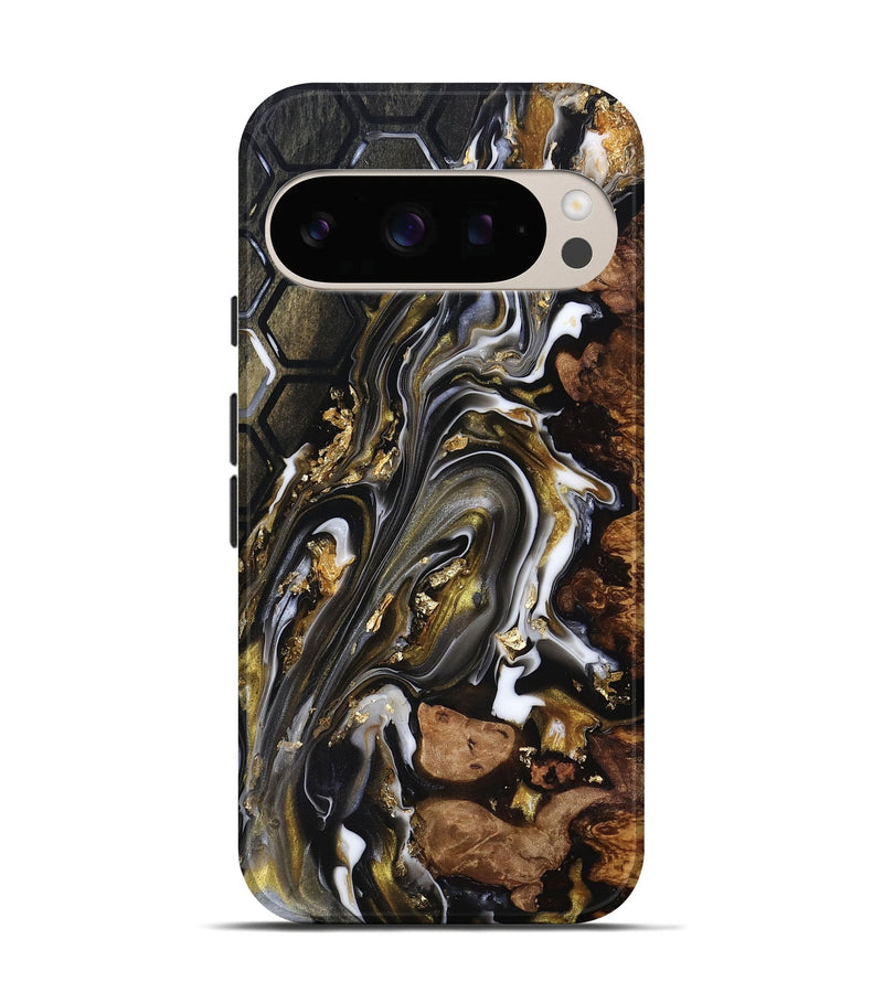 Pixel 10 Pro Wood Live Edge Phone Case - Latoya (Black & White, 818029)