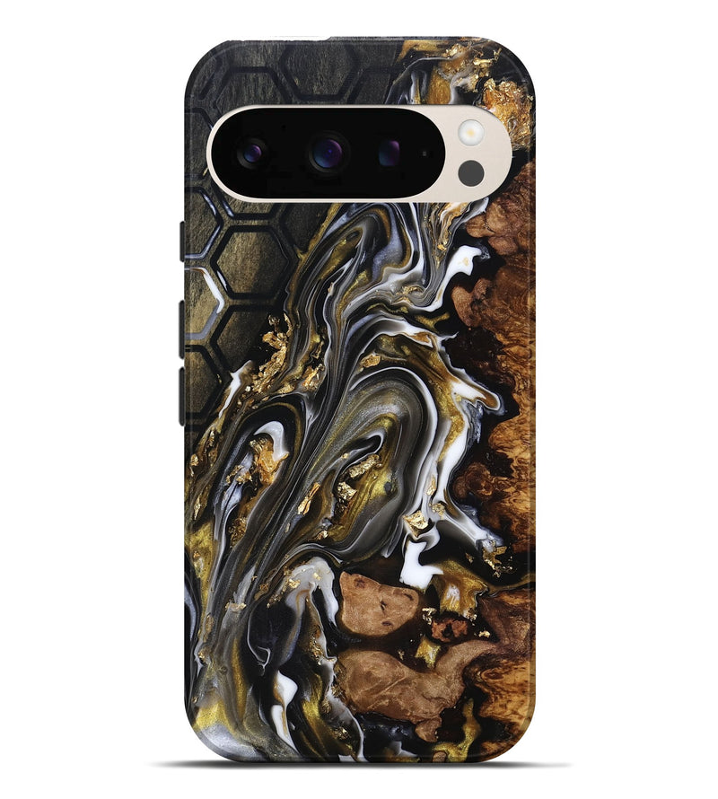 Pixel 10 Pro XL Wood Live Edge Phone Case - Latoya (Black & White, 818029)
