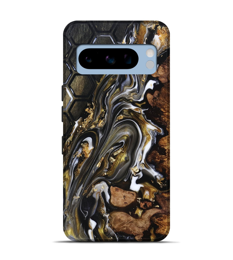 Pixel 8 Pro Wood Live Edge Phone Case - Latoya (Black & White, 818029)
