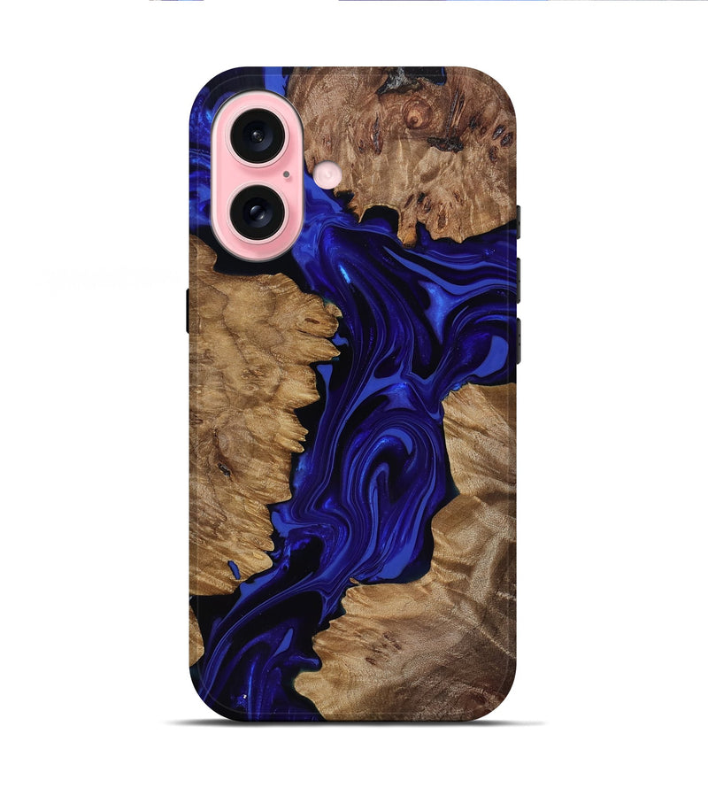 iPhone 16 Wood Live Edge Phone Case - Eldon (Purple, 818031)
