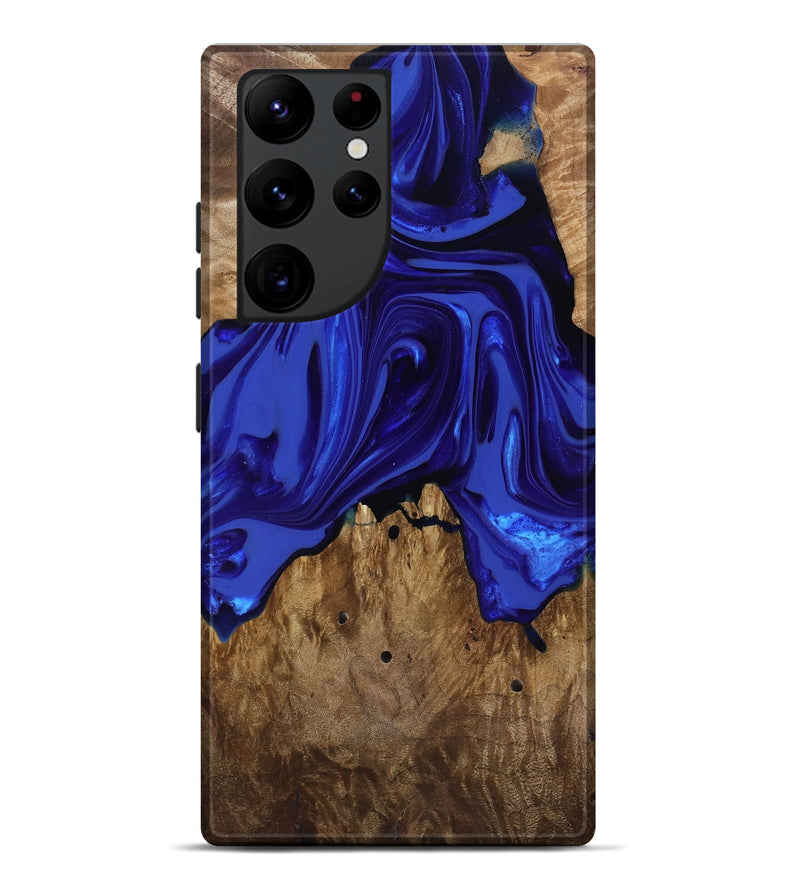 Galaxy S22 Ultra Wood Live Edge Phone Case - Rogers (Blue, 818032)