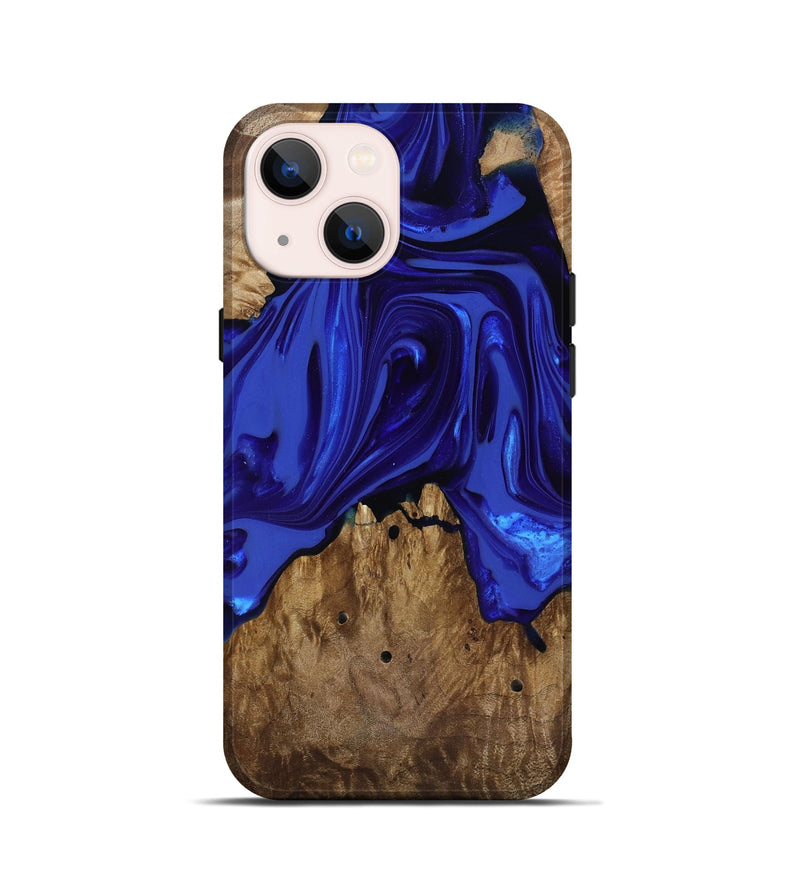 iPhone 13 mini Wood Live Edge Phone Case - Rogers (Blue, 818032)