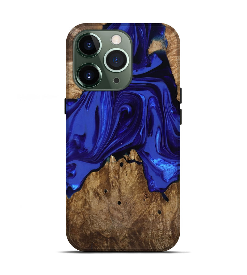 iPhone 13 Pro Wood Live Edge Phone Case - Rogers (Blue, 818032)