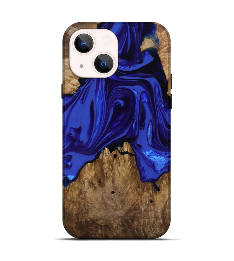iPhone 14 Wood Live Edge Phone Case - Rogers (Blue, 818032)