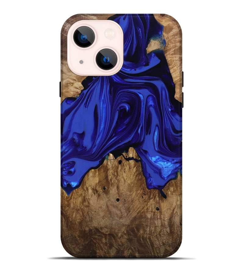 iPhone 14 Plus Wood Live Edge Phone Case - Rogers (Blue, 818032)