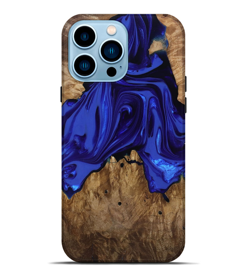 iPhone 14 Pro Max Wood Live Edge Phone Case - Rogers (Blue, 818032)