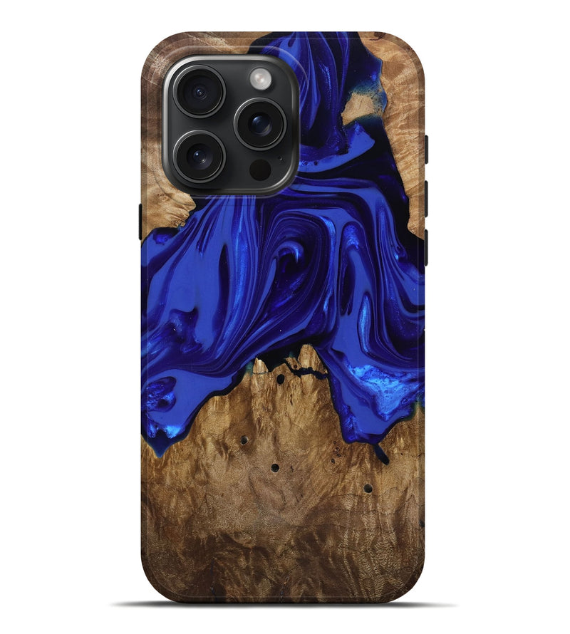 iPhone 16 Pro Max Wood Live Edge Phone Case - Rogers (Blue, 818032)