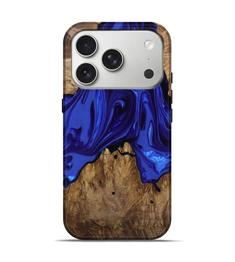 iPhone 17 Pro Wood Live Edge Phone Case - Rogers (Blue, 818032)