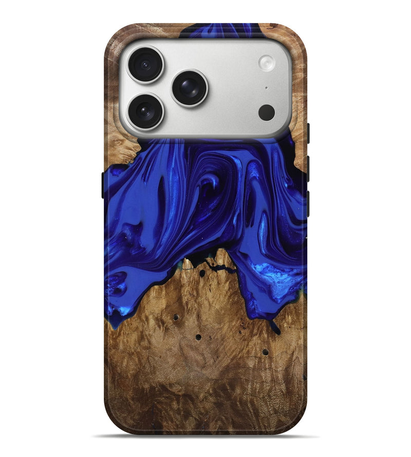 iPhone 17 Pro Max Wood Live Edge Phone Case - Rogers (Blue, 818032)
