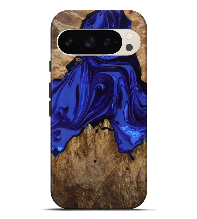 Pixel 9 Pro XL Wood Live Edge Phone Case - Rogers (Blue, 818032)