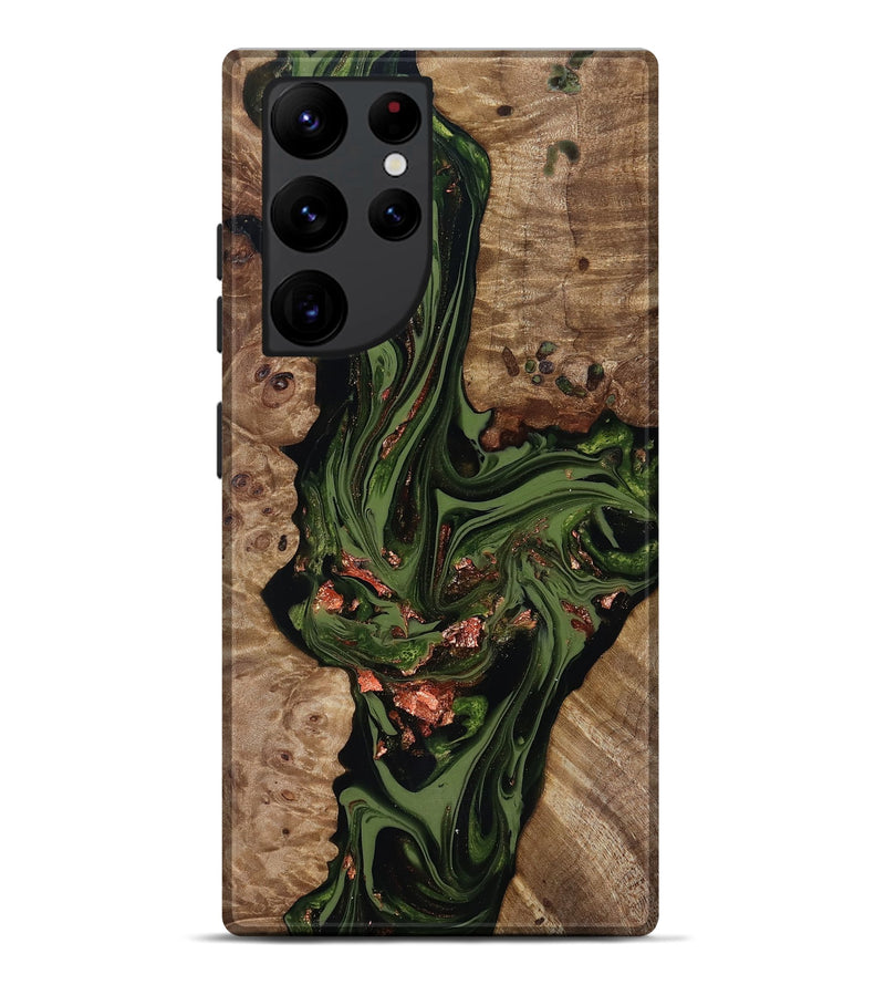 Galaxy S22 Ultra Wood Live Edge Phone Case - Brooks (Green, 818034)