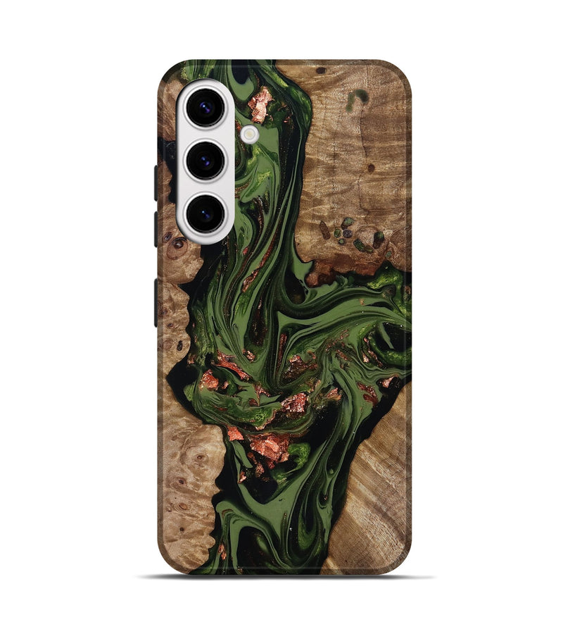 Galaxy S25 Wood Live Edge Phone Case - Brooks (Green, 818034)