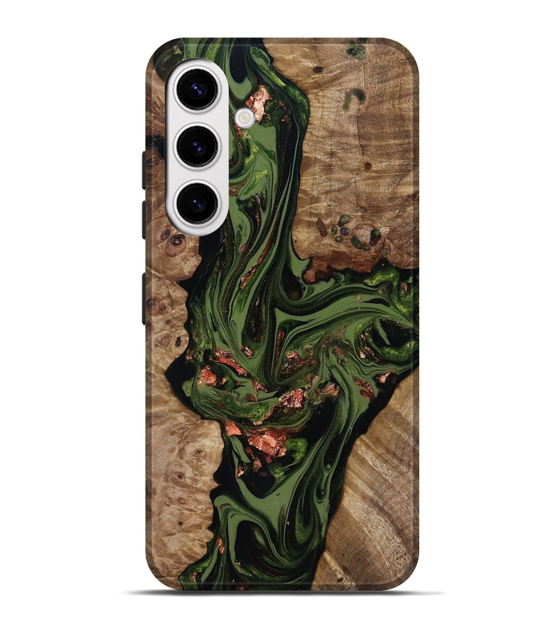 Galaxy S25 Plus Wood Live Edge Phone Case - Brooks (Green, 818034)