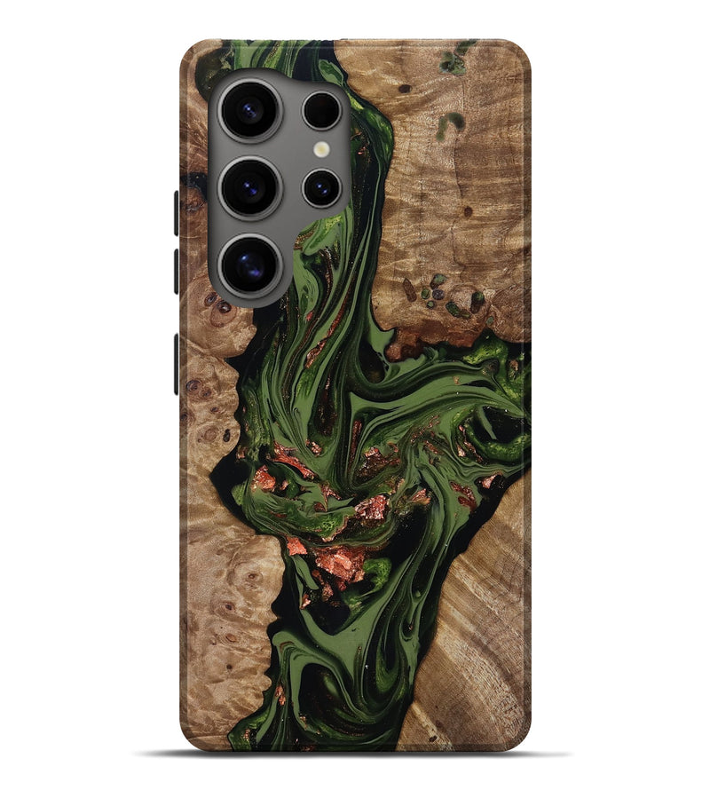 Galaxy S25 Ultra Wood Live Edge Phone Case - Brooks (Green, 818034)