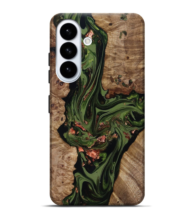 Galaxy S26 Plus Wood Live Edge Phone Case - Brooks (Green, 818034)