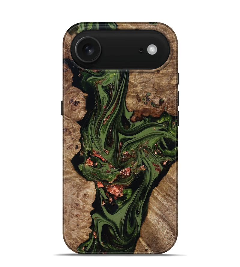 iPhone 17 Air Wood Live Edge Phone Case - Brooks (Green, 818034)