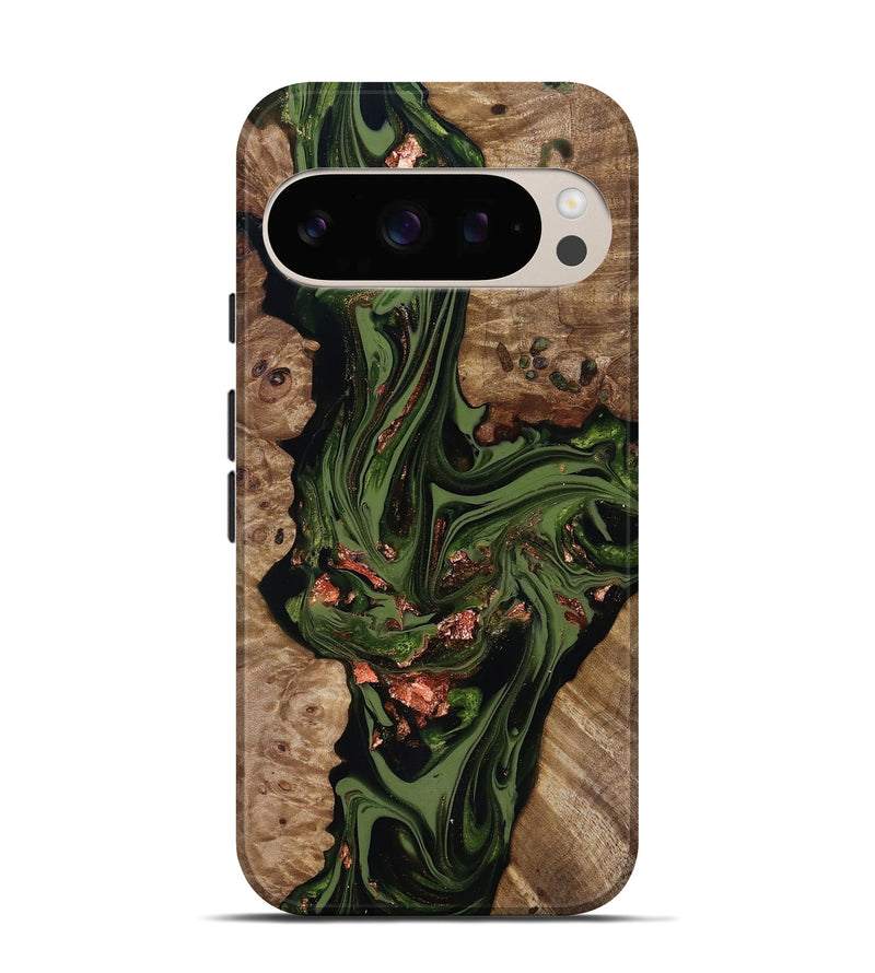 Pixel 10 Pro Wood Live Edge Phone Case - Brooks (Green, 818034)