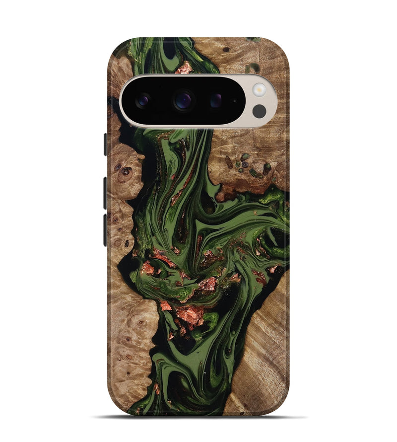 Pixel 9 Pro Wood Live Edge Phone Case - Brooks (Green, 818034)
