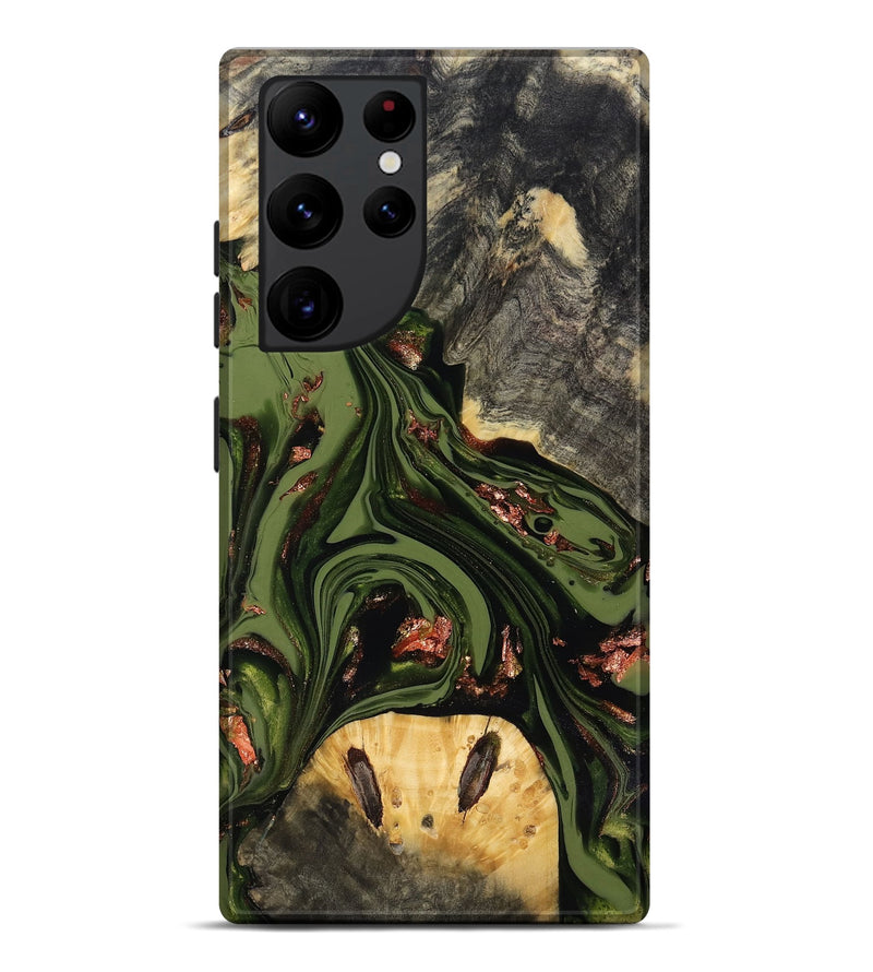 Galaxy S22 Ultra Wood Live Edge Phone Case - Lilah (Green, 818035)
