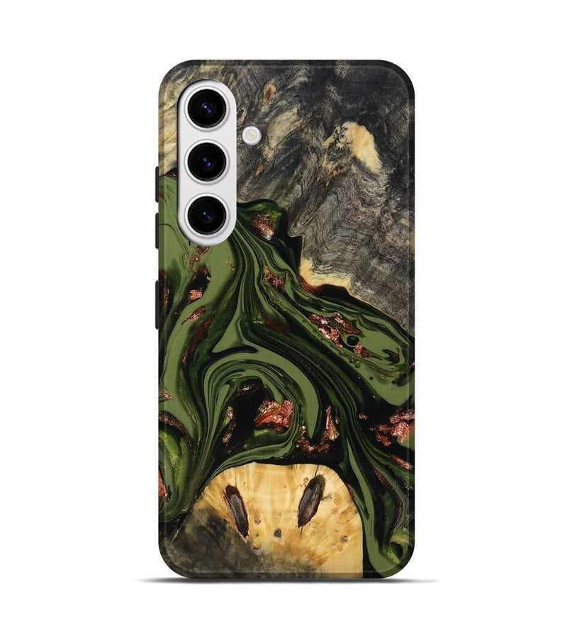 Galaxy S25 Wood Live Edge Phone Case - Lilah (Green, 818035)